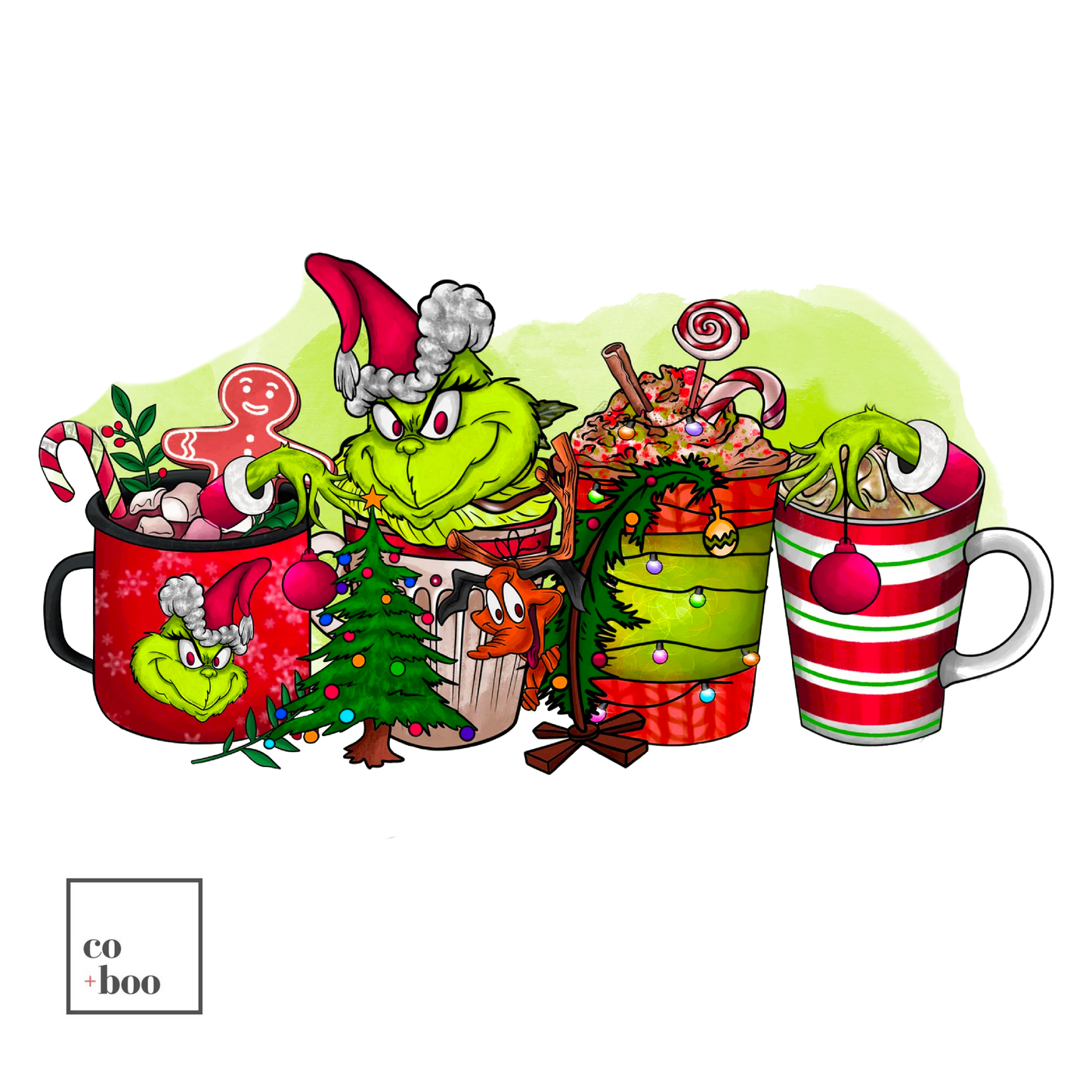 GRINCH CHRISTMAS CUPS DESIGN