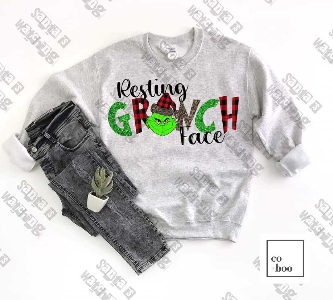 RESTING GRINCH FACE DESIGN
