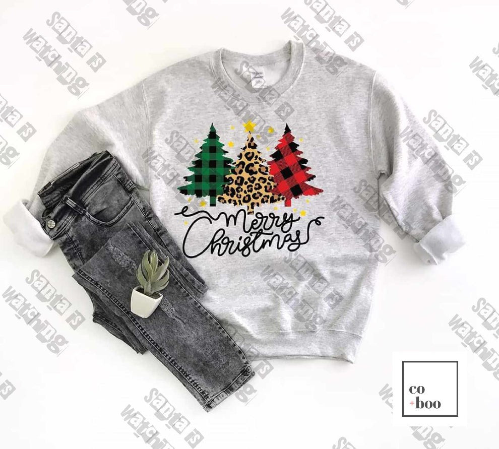 MERRY CHRISTMAS PLAID TREE DESIGN